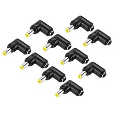 DC Power Adapter 3 Pcs 90 Degree 5.5x2.1mm Female to 5.5x2.5mm Male