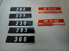 NOS Lot OEM GM engine valve cover air cleaner factory original decals emblems