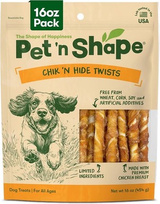 Chik 'n Hide Twists   Chicken Wrapped Rawhide Natural Dog Treats Small 16 oz