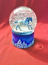 Trail of Painted Ponies - Nutcracker Snow Globe Blue Trees Holiday Horse Lover