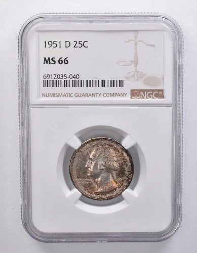 1951-D Washington Quarter MS66 NGC Beautiful Tone *7185