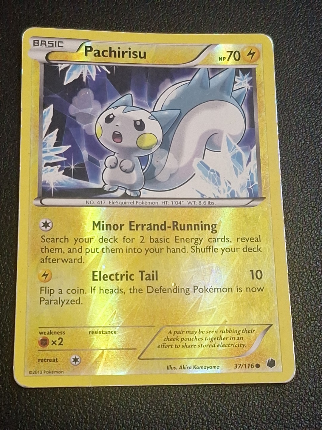 Pachirisu 37/116 Plasma Freeze Reverse Pokemon Holo Heavily Palyed