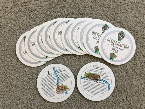 12 Beer Coasters German 12 Different Distelhauser Pils Die Neckartal Radtour G53