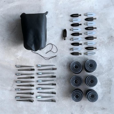 Pro Styling Essentials Set Hair Roller Clips Reusable with Carry Pouch