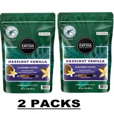 2 Pack - Zavida Coffee Whole Bean Coffee, Hazelnut Vanilla, 32 oz. 14.79 per pound