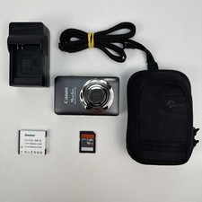 Canon PowerShot ELPH 100 HS Gray 12.1MP Digital Camera Bundle - Tested & Working