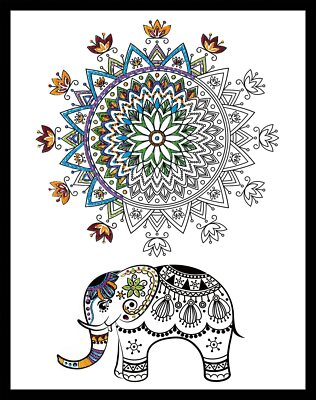 Crafts Elephant Mandala Zenbroidery Kit