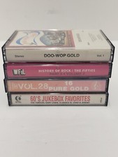 Lot of 4 cassette tape Rock 50s 60s Jukebox Favorites Pure Gold Doo Wop Untested