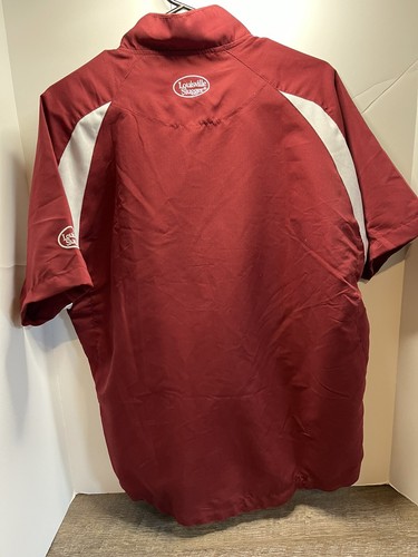 Louisville Slugger Red Practice Windbreaker Warm-up Pullover 1/4 Zip Youth XL - Picture 4 of 4