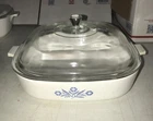 VTG Corning Ware 11 Blue Cornflower Covered Casserole P-16-B w/Dome Pyrex Lid B5