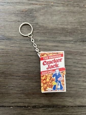 Cracker Jack Box  KEYCHAIN keyring  1998 Basic Fun Inc.