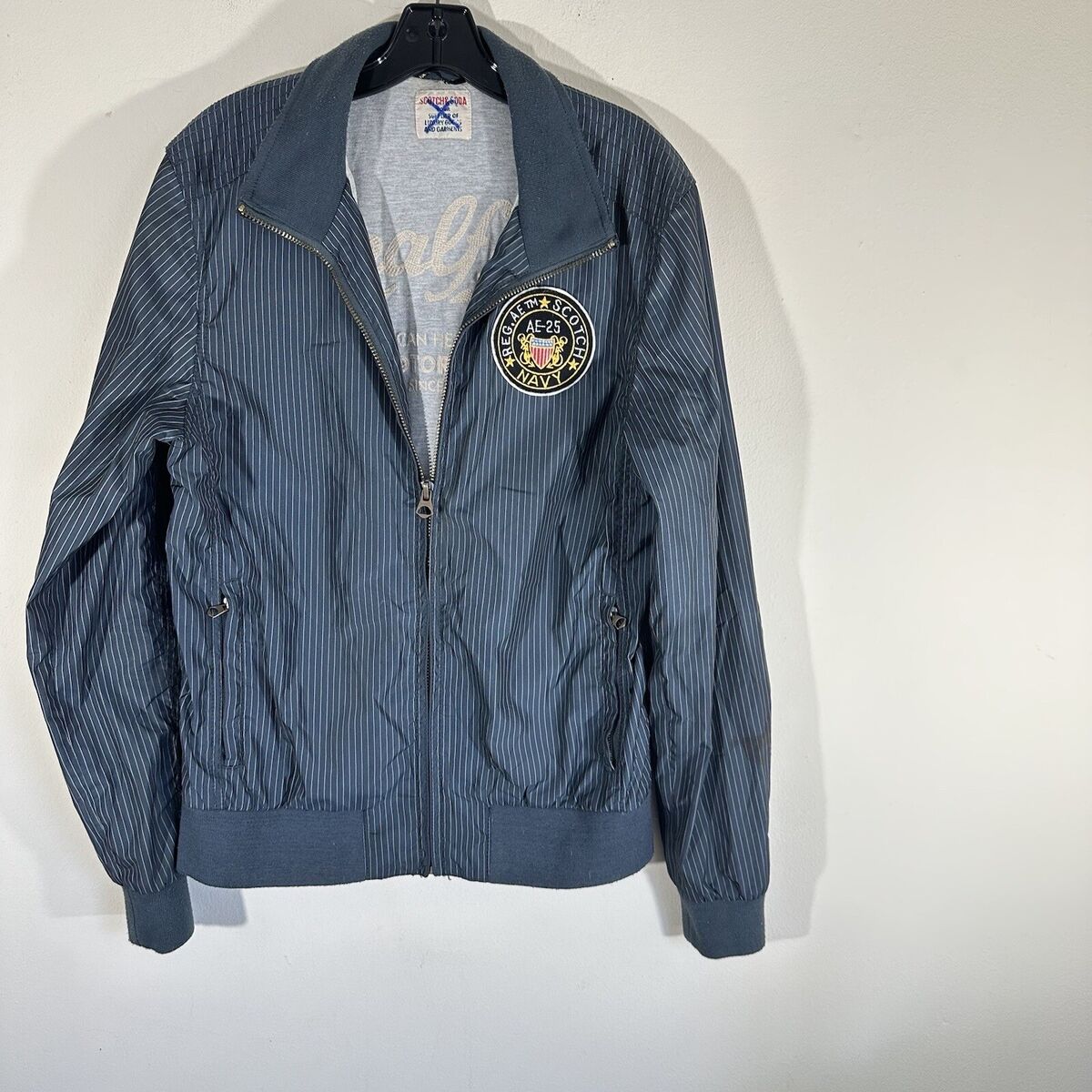 scotch and soda パーカジャケット Vintage Scotch & Soda Jacket AE-25 Navy Full Zip Striped Zip