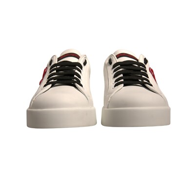 DOLCE & GABBANA Shoes White Leather DG Logo Low Top Sneakers