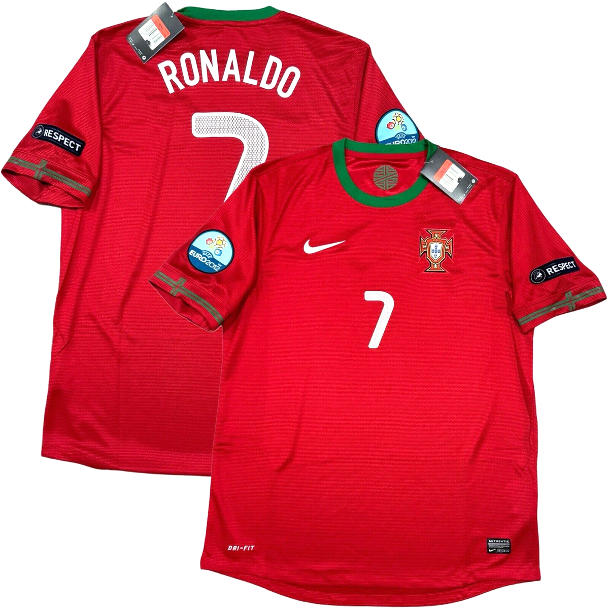 2012/13 Portugal Home Jersey #7 Ronaldo Large Nike Soccer Euro