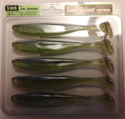 Keitech Easy Shiner 5'' Soft Plastic Lures 424 Lime/Chartreuse Colour