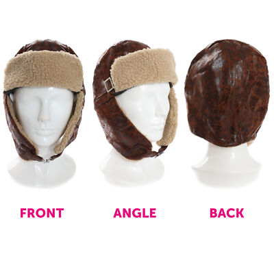 CHILDS FAUX LEATHER FLYING HELMET 40'S PILOT HAT AVIATOR FANCY DRESS WW2 WARTIME - Foto 8