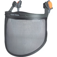 Klein Tools 60474 Safety Face Shield, Lightweight Steel Mesh Impact Rated, Black