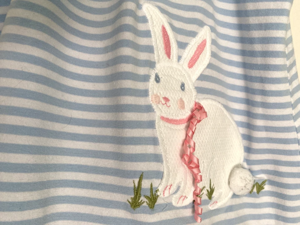 Top y leggings The Bailey Boys talla 5 rayas azules y blancas 2 piezas conejito Foto 4 de 4