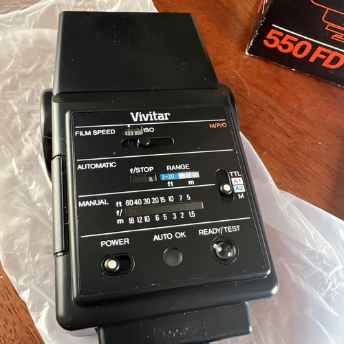 Vivitar Flash Adjustable Head 550FD M/P/O w/ Box Manuals Pentax Minolta Olympus - Picture 12 of 16