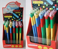 24X VINTAGE 80'S BENSIA SHAKE POP A POINT PENCILS SPARKLING TAIWAN NEW IN BOX!