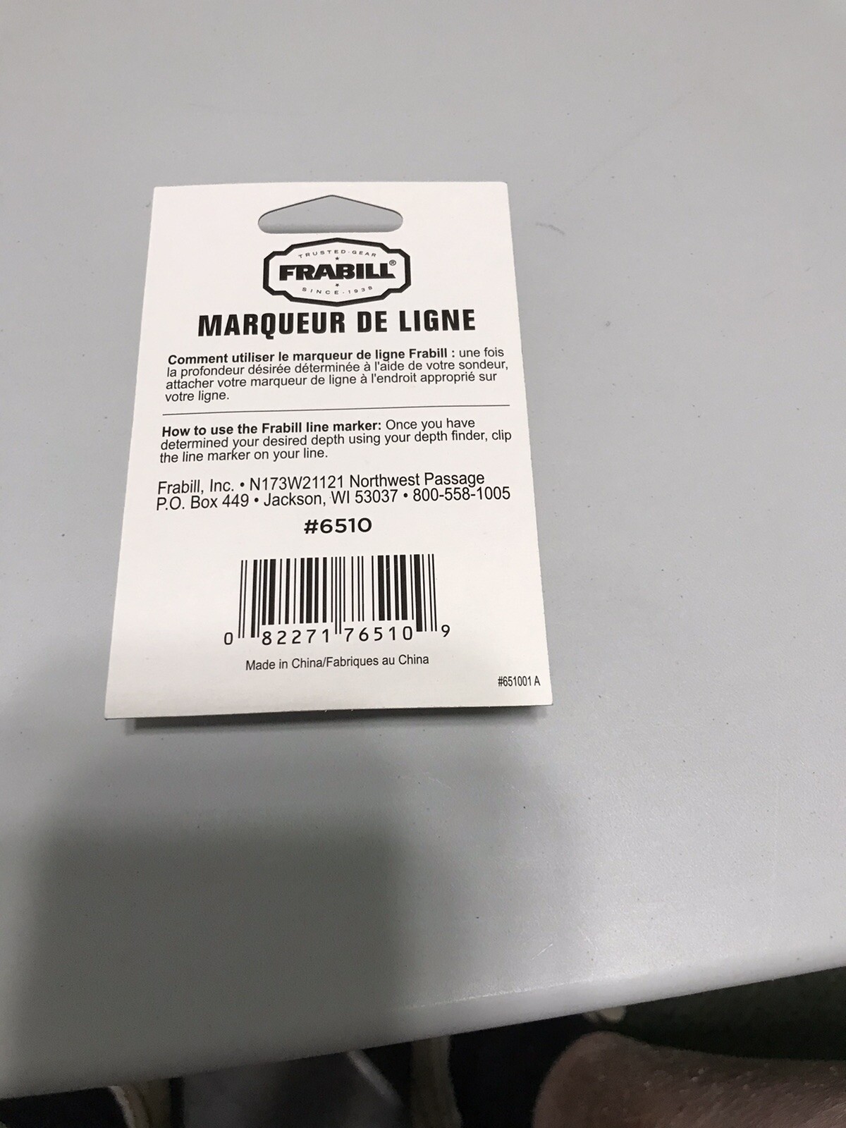 NEW&nbsp; FRABILL FISHING LINE MARKER - 6 MARKERS TO A PACKAGE - MODEL #6510.&nbsp; 0092