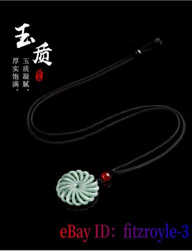 Burmese Jade Kaleidoscope Pendant Emerald Necklace Green Natural Jadeite Jewelry - Picture 5 of 5