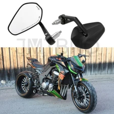 For Kawasaki Z1000 Z900 Motorcycle 7/8'' Bar End Rear View Side Mirrors Black