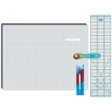 Zestaw mat tnących Semplix A2 szary/turkusowy/ linijka/ przecinarka rolkowa/znak aqua trick