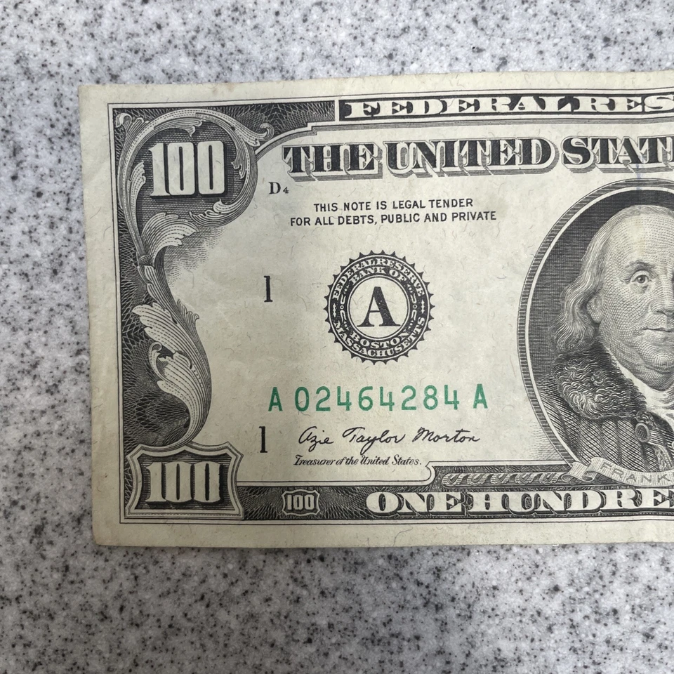 1977 $100 Hundred Dollar Bill Rare Federal Reserve Note Vintage 48 years old - Image 3 of 4