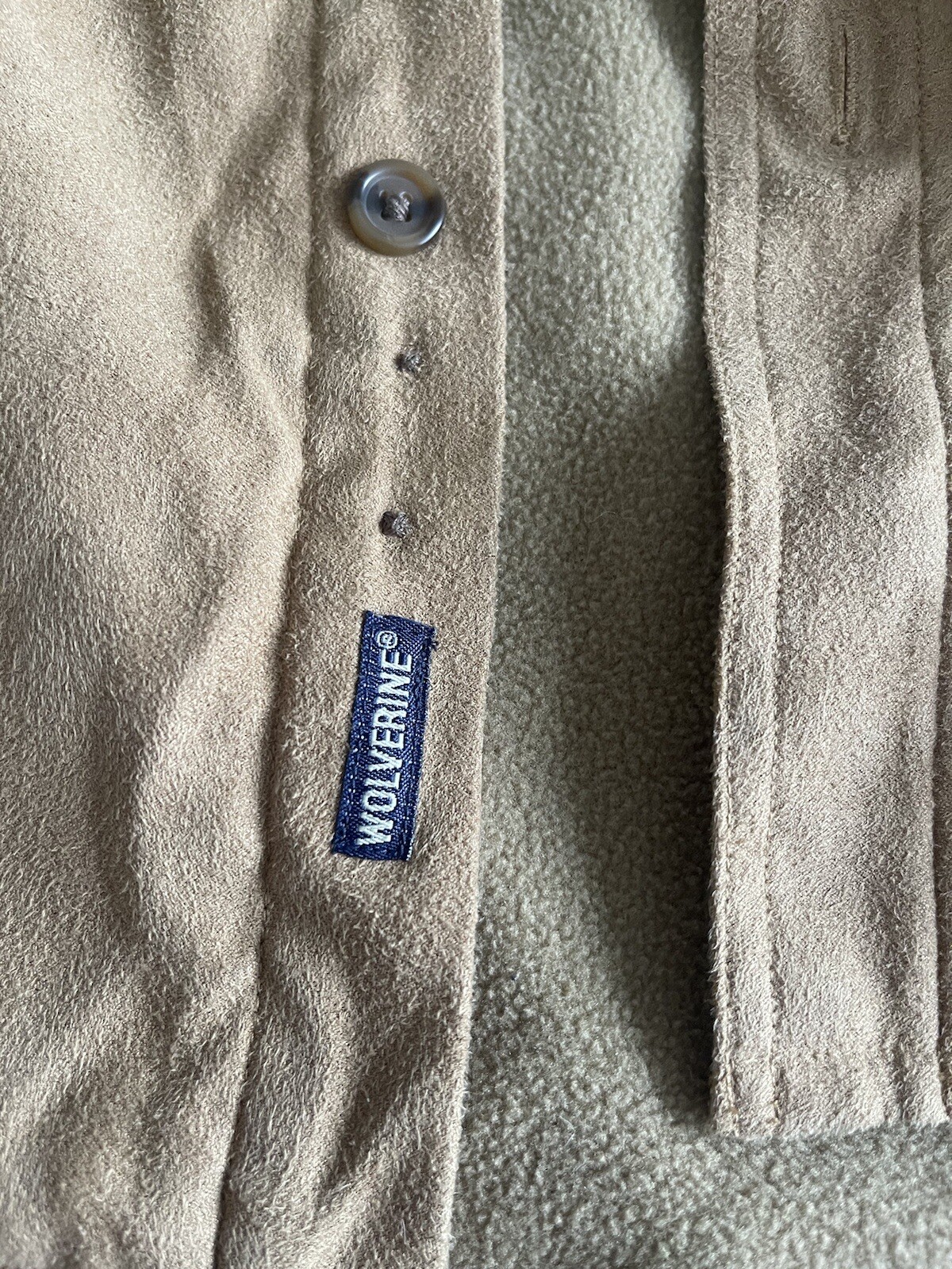 Wolverine Suede Button Down Size Large Thick Warm… - image 5