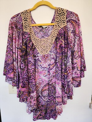Retro Super Vibrant Vintage Butterfly Shirt Size 1X Great Condition