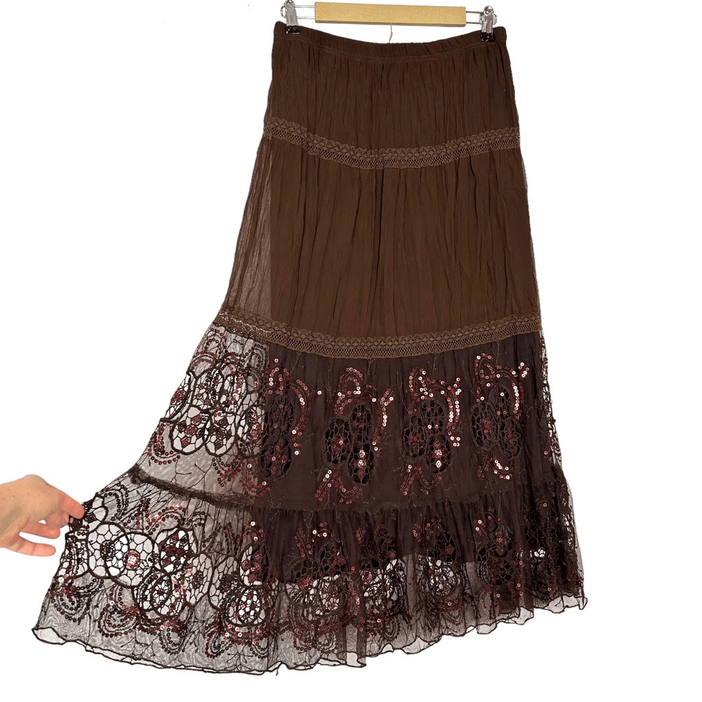 BYIC - Ellinoric Lace Maxi Skirt - vb Vintage Black