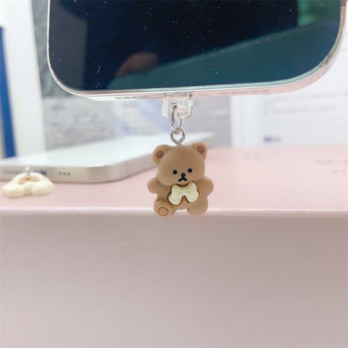 Phone Dust Plug Bear Pendant Decoration For IPhone Type-C Charging Interface _yi - Zdjęcie 9 z 13