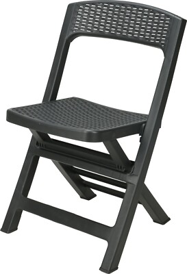 Gartenstuhl Klappstuhl Campingstuhl 78 cm Schwarz Kunststoff Balkon Terrasse