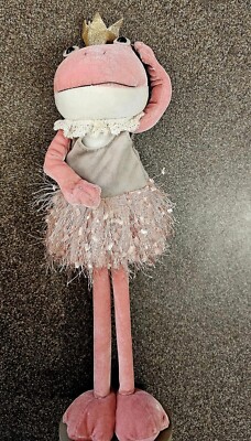 KURT ADLER PINK STANDING FROG BALLERINA SHABBY COTTAGE CHIC DECOR 17'' TALL