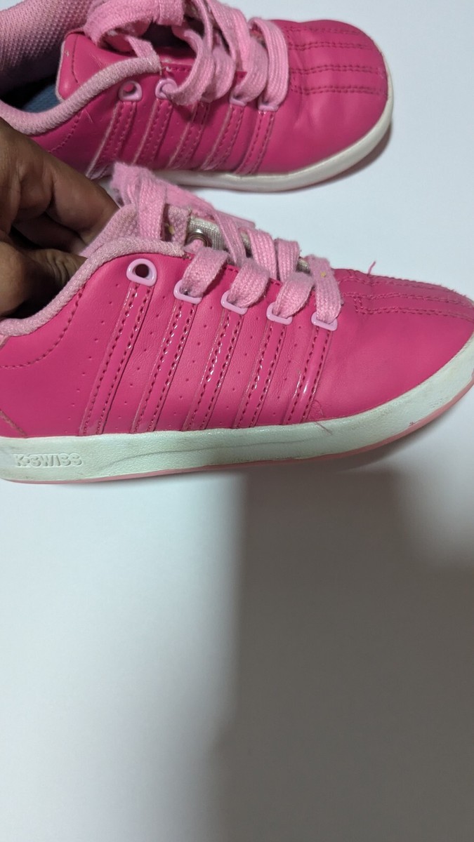 K Swiss Baby Shoes Pink SNEAKERS Silver Stripes Sz 7 Infant for