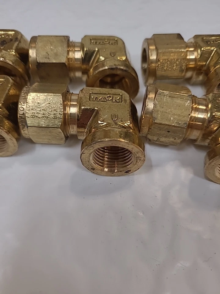 Lot Of 6 Tylok Tube Fitting 5/8" x 5/8" Union Elbow Brass 13848 - Image 3 of 4