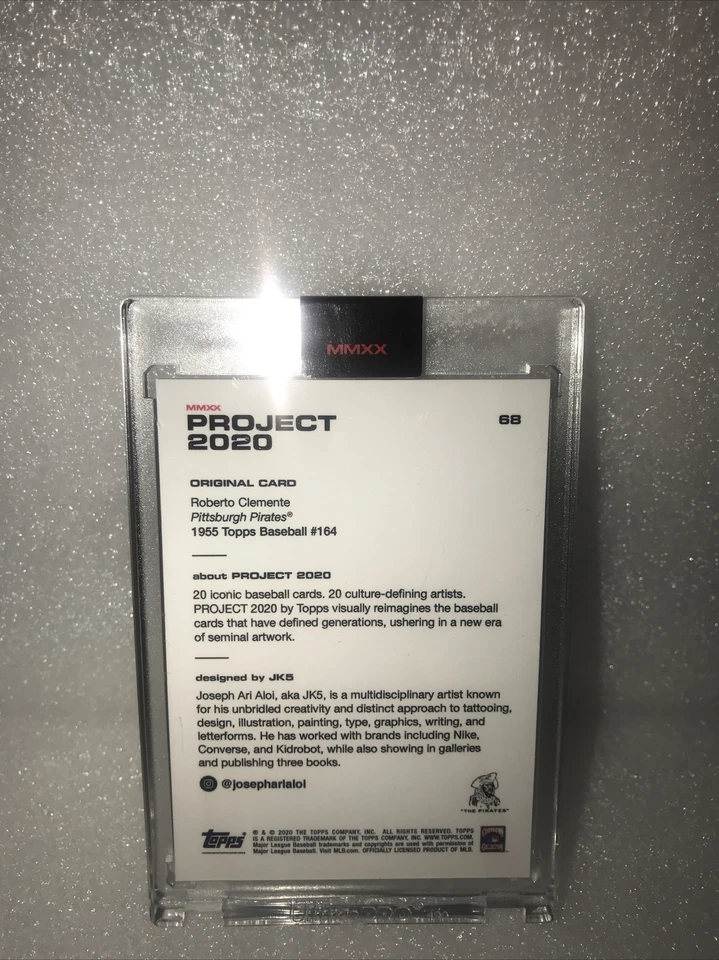 Topps PROJECT 2020 Card 68 - 1955 Roberto Clemente by JK5 - Image 2 of 4