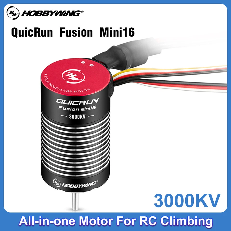HobbyWing QUICRUN Mini16 2in1 3000KV Brushless Motor For 1/16 1/18 Crawler Car - Image 3 of 4
