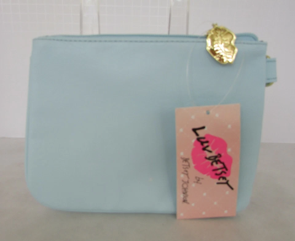 Luv Betsey Johnson Daisy Wristlet Floral Blue Clutch 8" x 6" NWT - Image 4 of 4