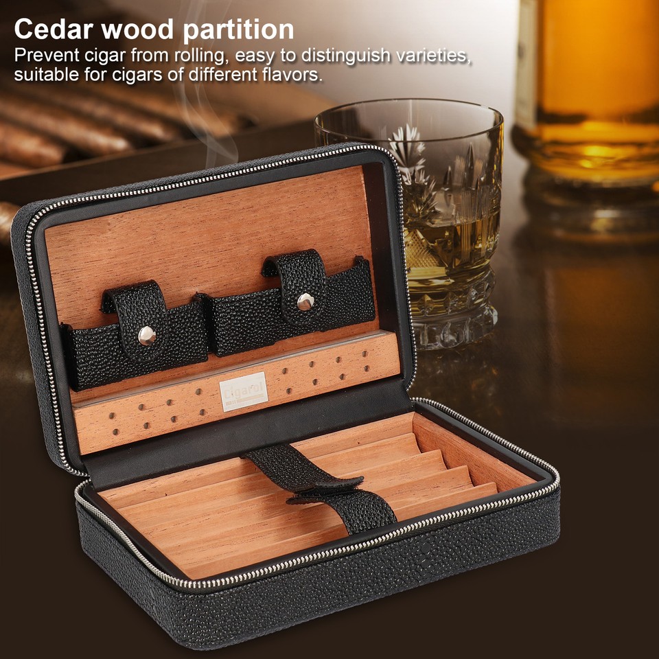 Outdoor Travel Portable Cedar Wood Cigar Box Case Container With