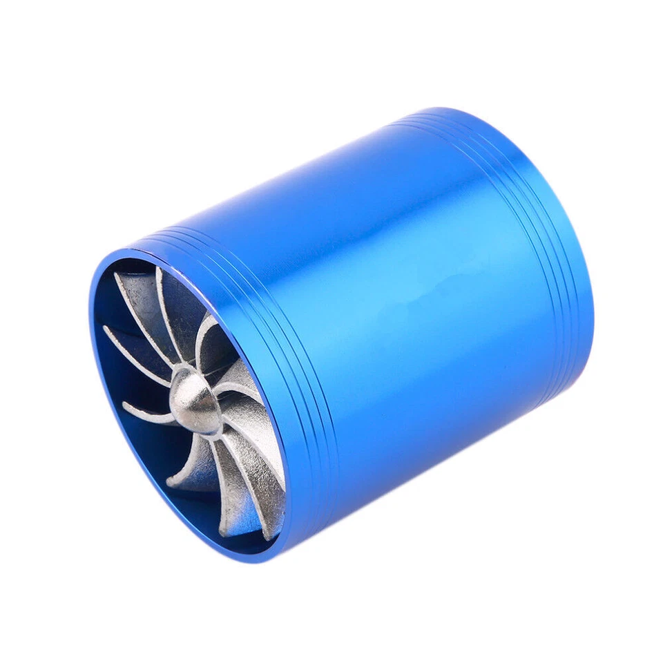 Turbonador de admisión de aire para automóvil ventilador doble motor turbina sobrealimentador ahorro de combustible Foto 4 de 4