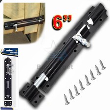 🔥150mm Heavy Duty Tower Bolt Straight Black Security Lock Gate Door Latch Shed