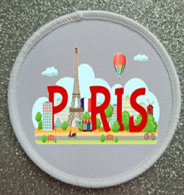 3'' Paris Frankreich Bügelbild/Aufnähen Patch Abzeichen Urlaub Reise Stadt 