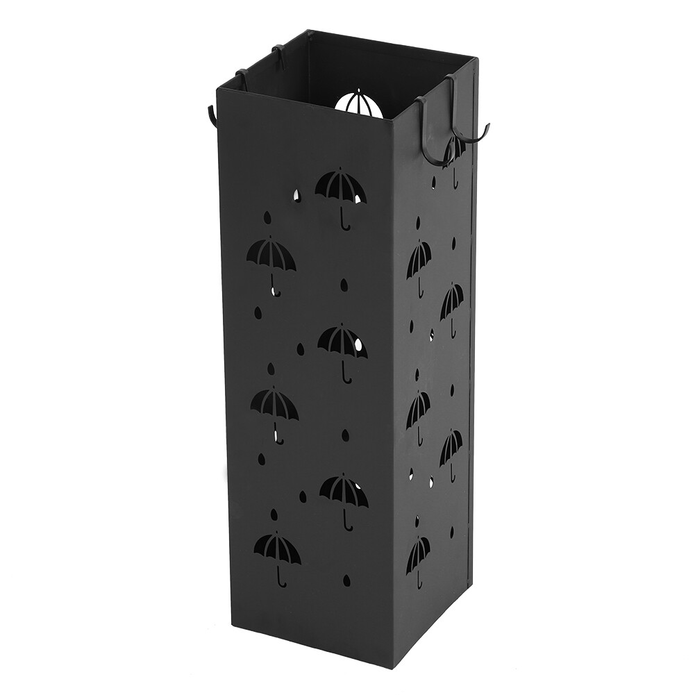 Square Umbrella Stands Rack Holder Organizer Free Standing w/ Tray