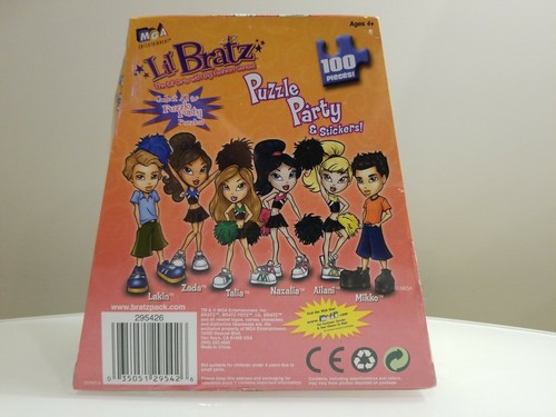 Lil' Girls Bratz Jigsaw 100 Pieces Puzzle Party by MGA 11.5" x 15" SEALED - Picture 2 of 6