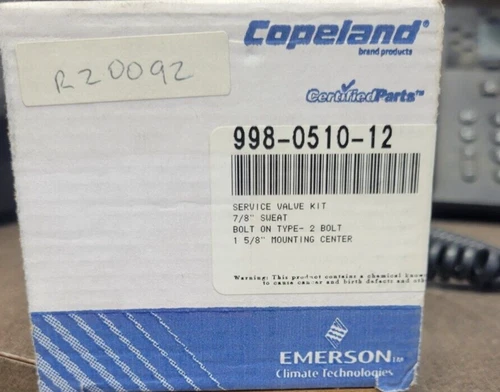 EMERSON 998-0510-12 SERVICE VALVE LIT 7/8" SWEAT, 1-5/8" MOUNTING CENTER BOLT ON