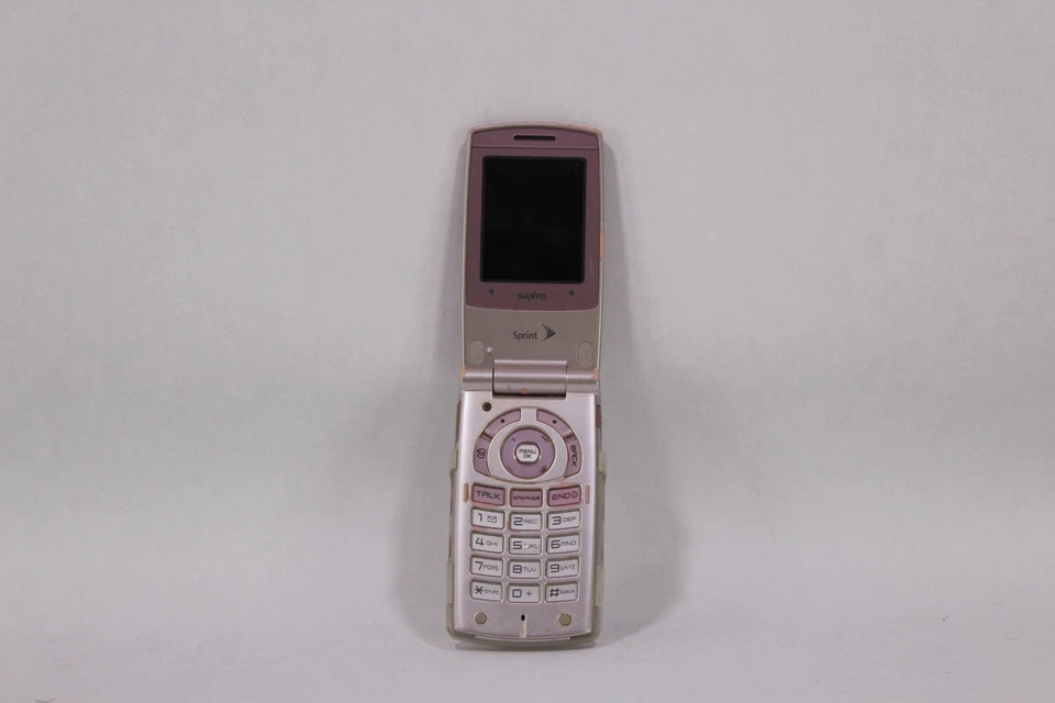Lote de 2 teléfonos celulares abatibles Sanyo PM-8200 Katana LX SCP-3800 rosa plata Sprint Foto 3 de 4