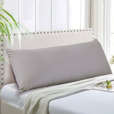 Luxurious Silver Grey Body Pillow Cover 21x54 with Hidden Zipper Breathability