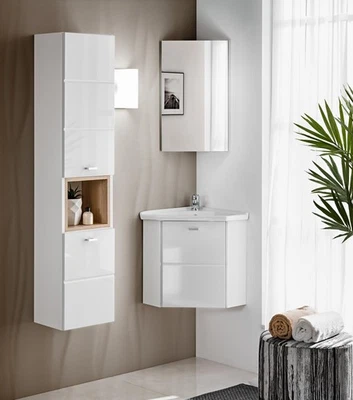 3-tlg. Waschplatz Badmöbel Badezimmer Set Waschtisch Waschbecken Schubladen - Bild 1 von 4